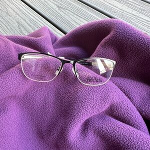 Bob Mackie B115 Black Semi-Rimless Eyeglass Frames with Swarovski Crystals NWT